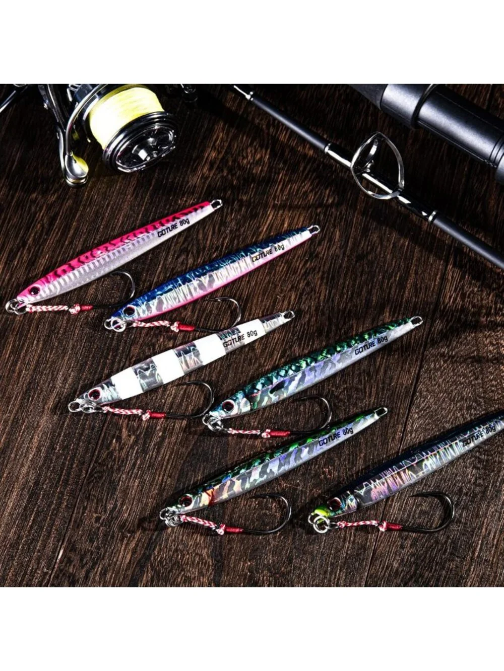 Saltwater Fishing Jigs 60g-200g | Vertical Jigs with Assist Hook for Deep Sea